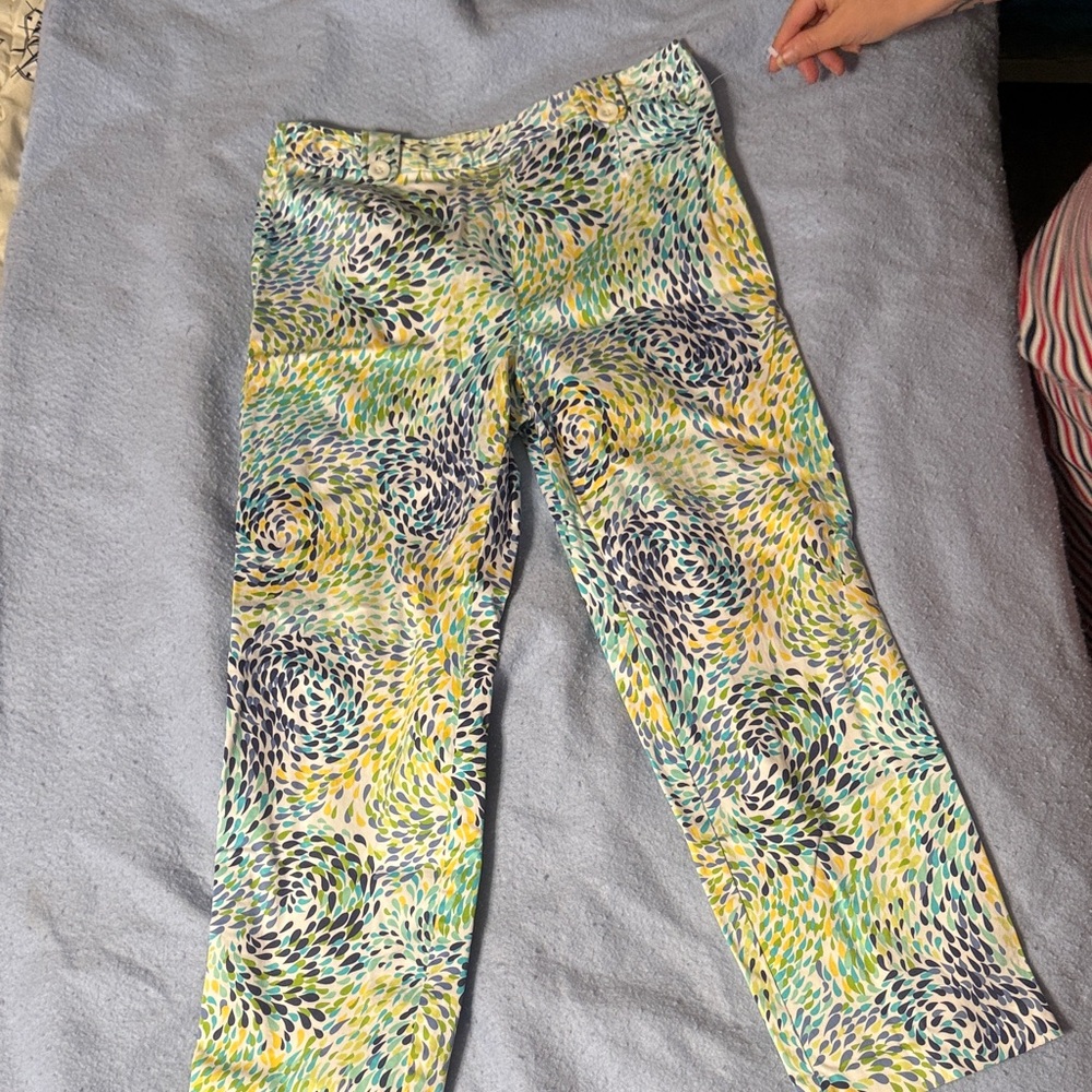 Talbots Multicolor Leaf Print Pants